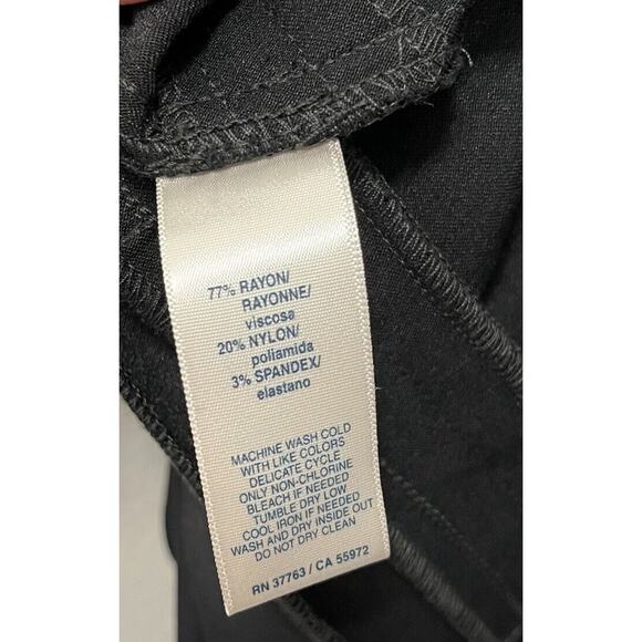 Rafaella | Black Pull On Ankle Pants Comfort 10P Straight Gold Zipper Pockets - Picture 6 of 6